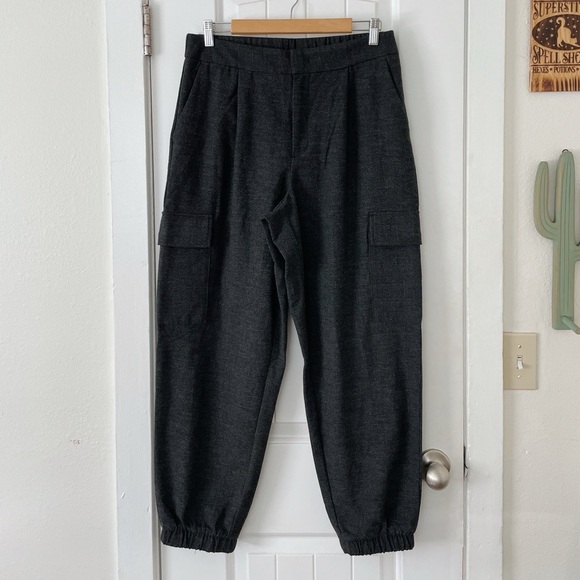 size 10 A New Day Women's High-Rise Ankle Jogger Pants Gray Plaid - Picture 6 of 7